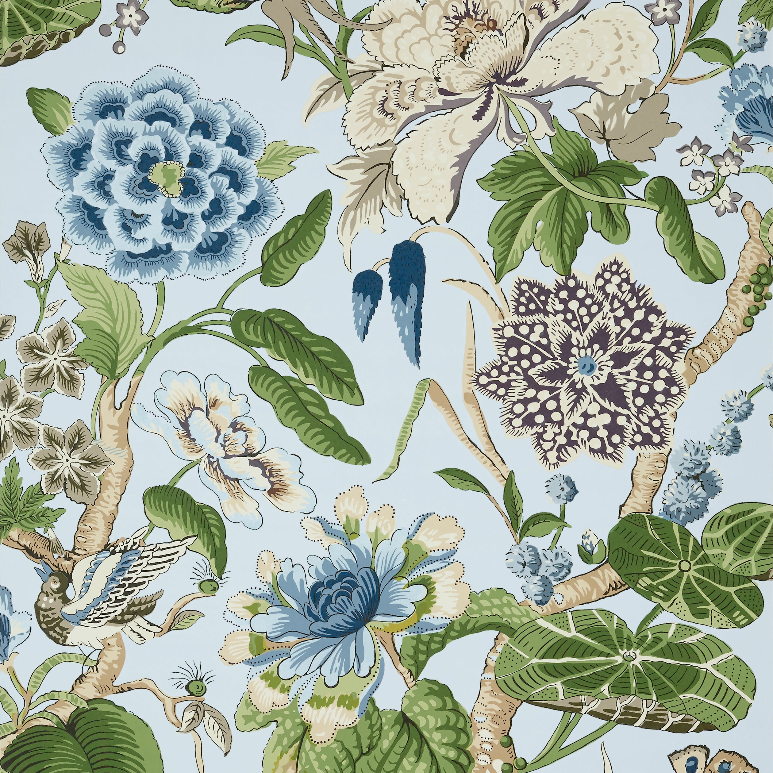 Thibaut Hill Garden Behang T13654 - Spa Blue
