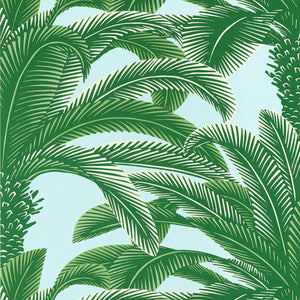 Thibaut Queen Palm Behang T13908 - Green and Blue