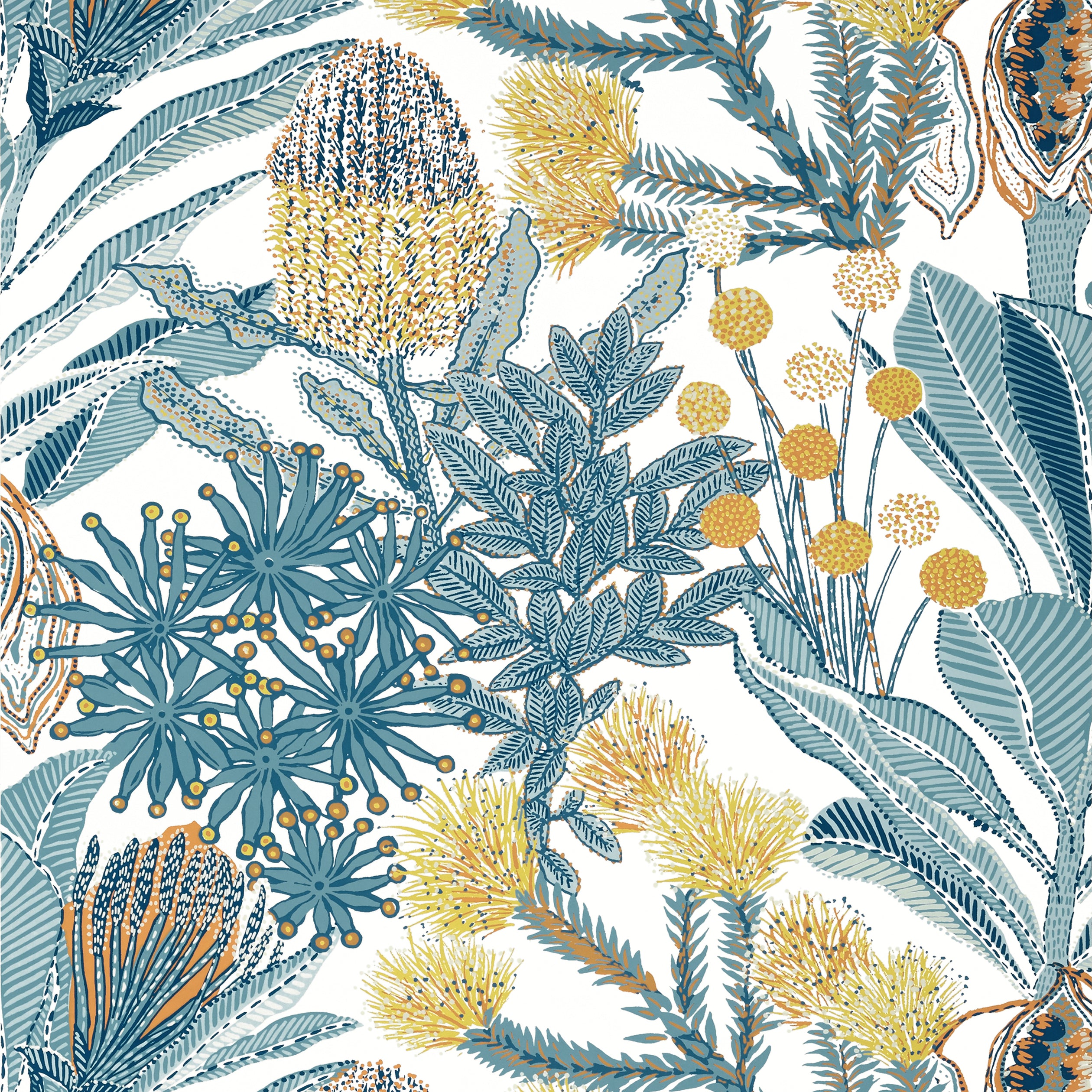 Thibaut Protea Behang T13922 - Blue