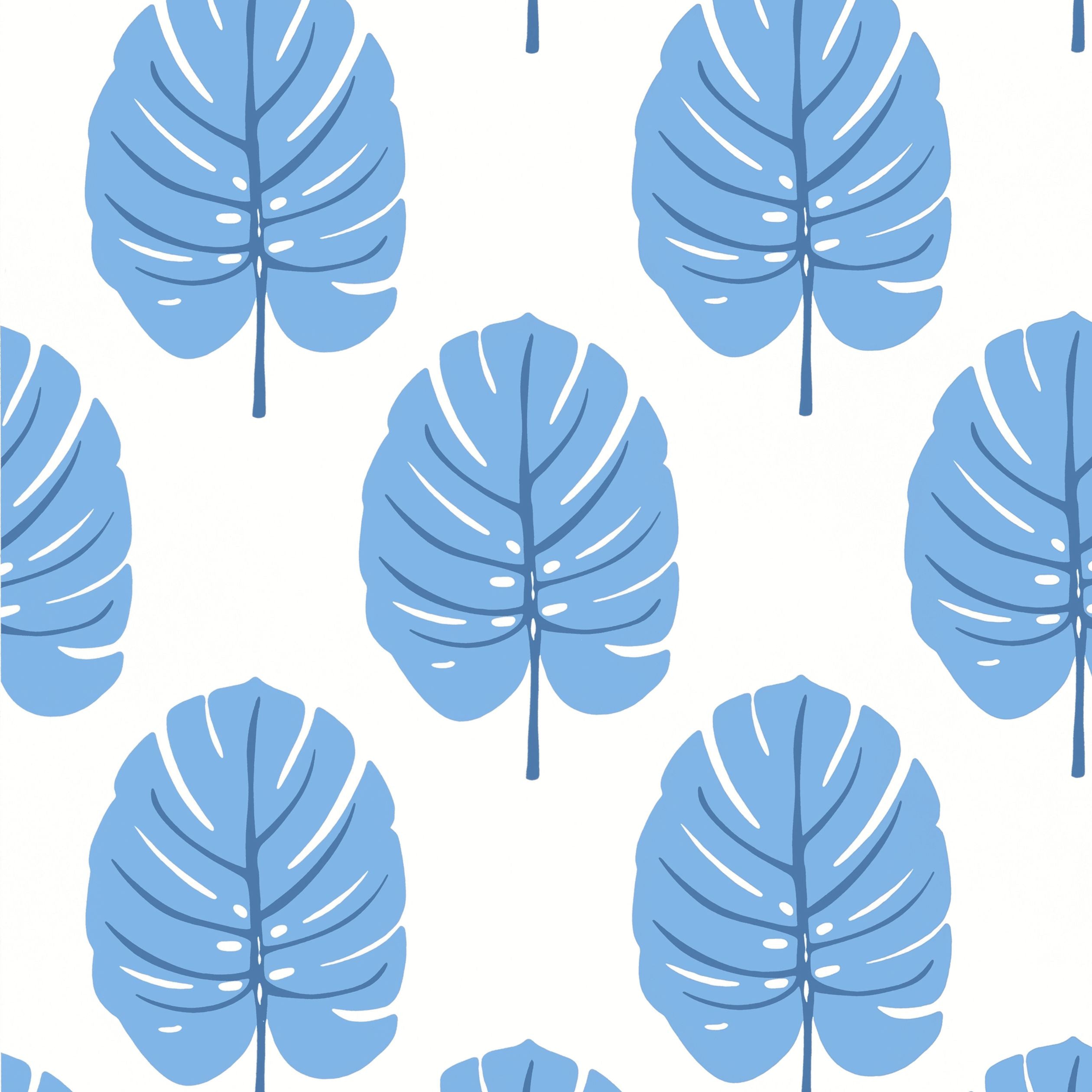 Thibaut Monstera Behang T13953 - Blue