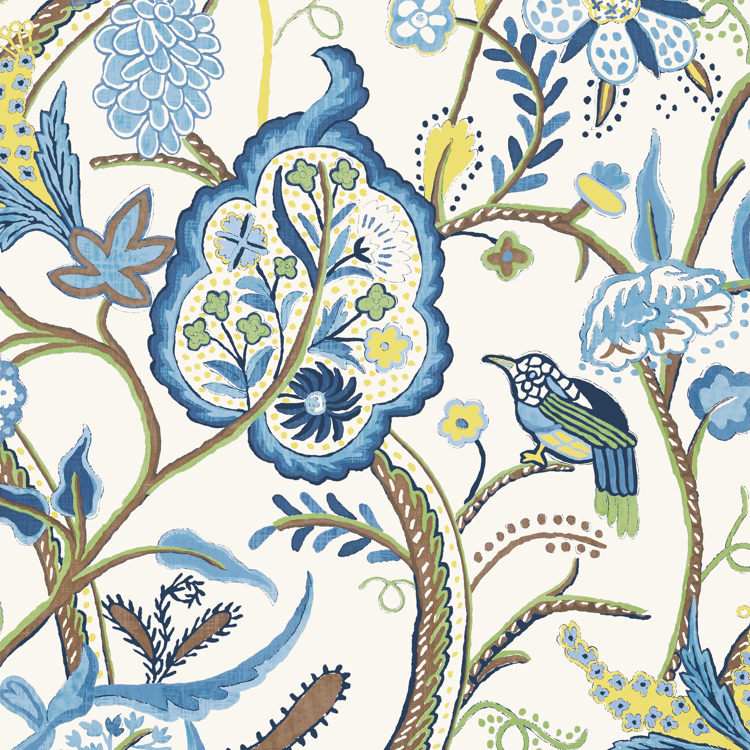Thibaut Windsor Behang T14300 - Blue and Yellow