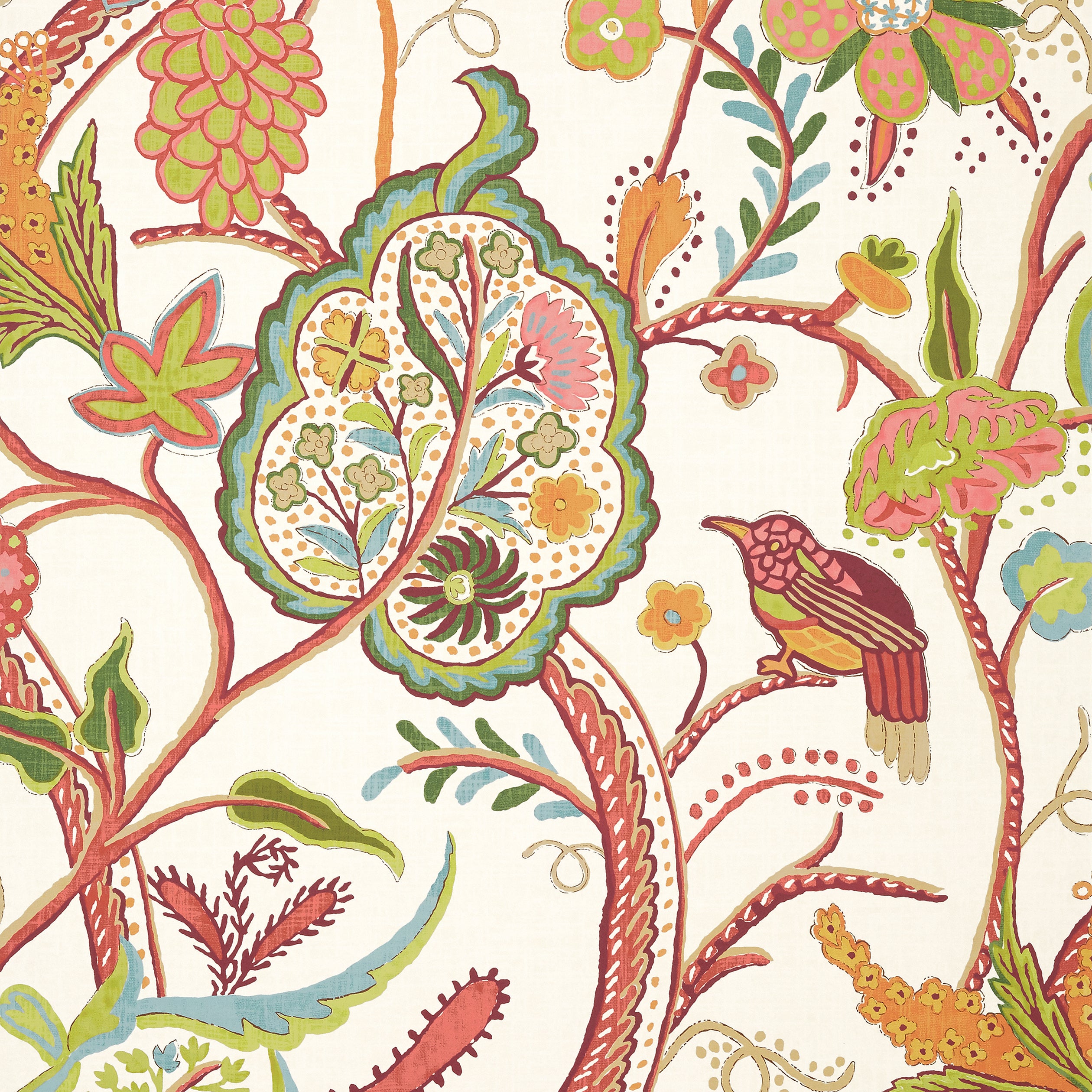 Thibaut Windsor Behang T14305 - Cream and Red