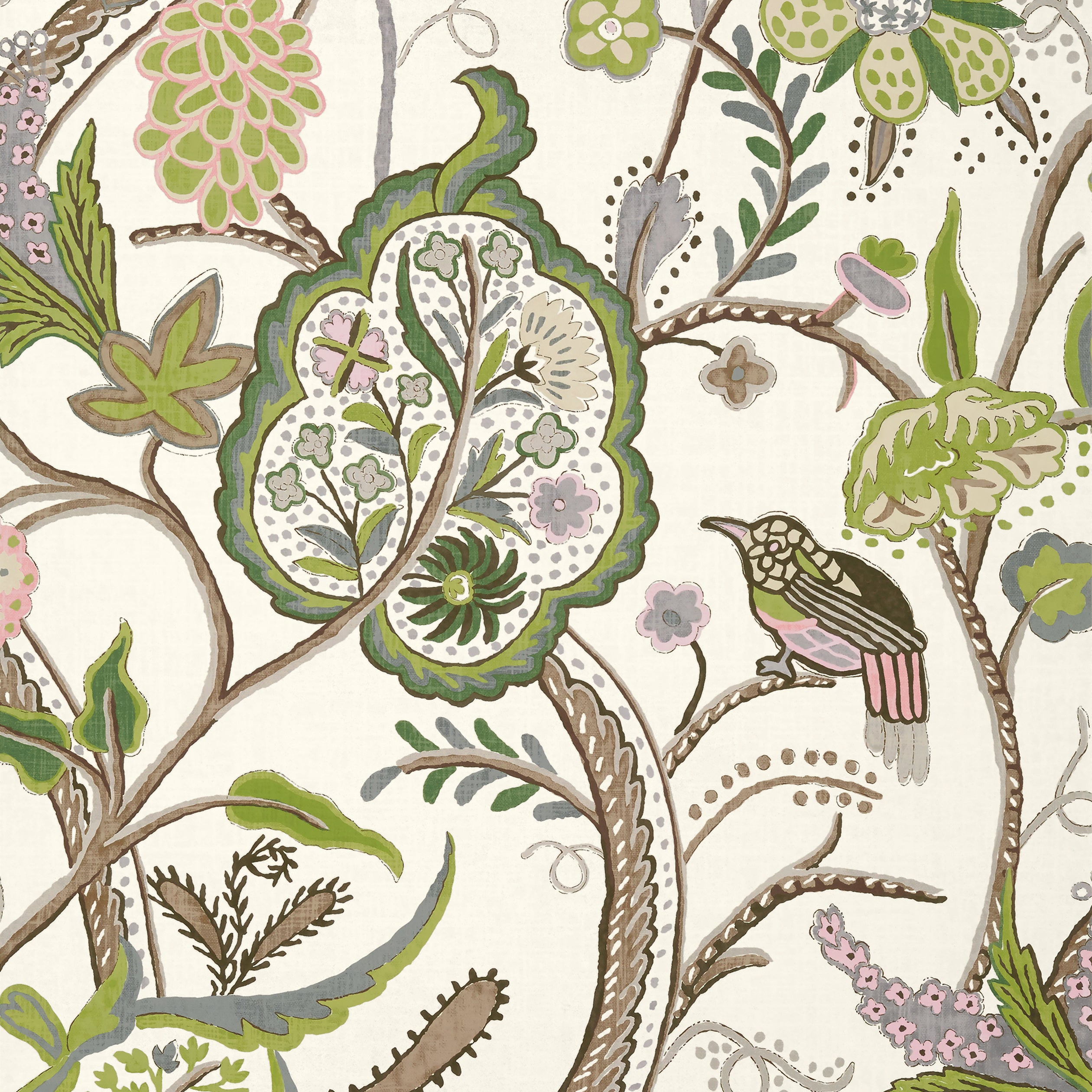Thibaut Windsor Behang T14306 - Brown and Green