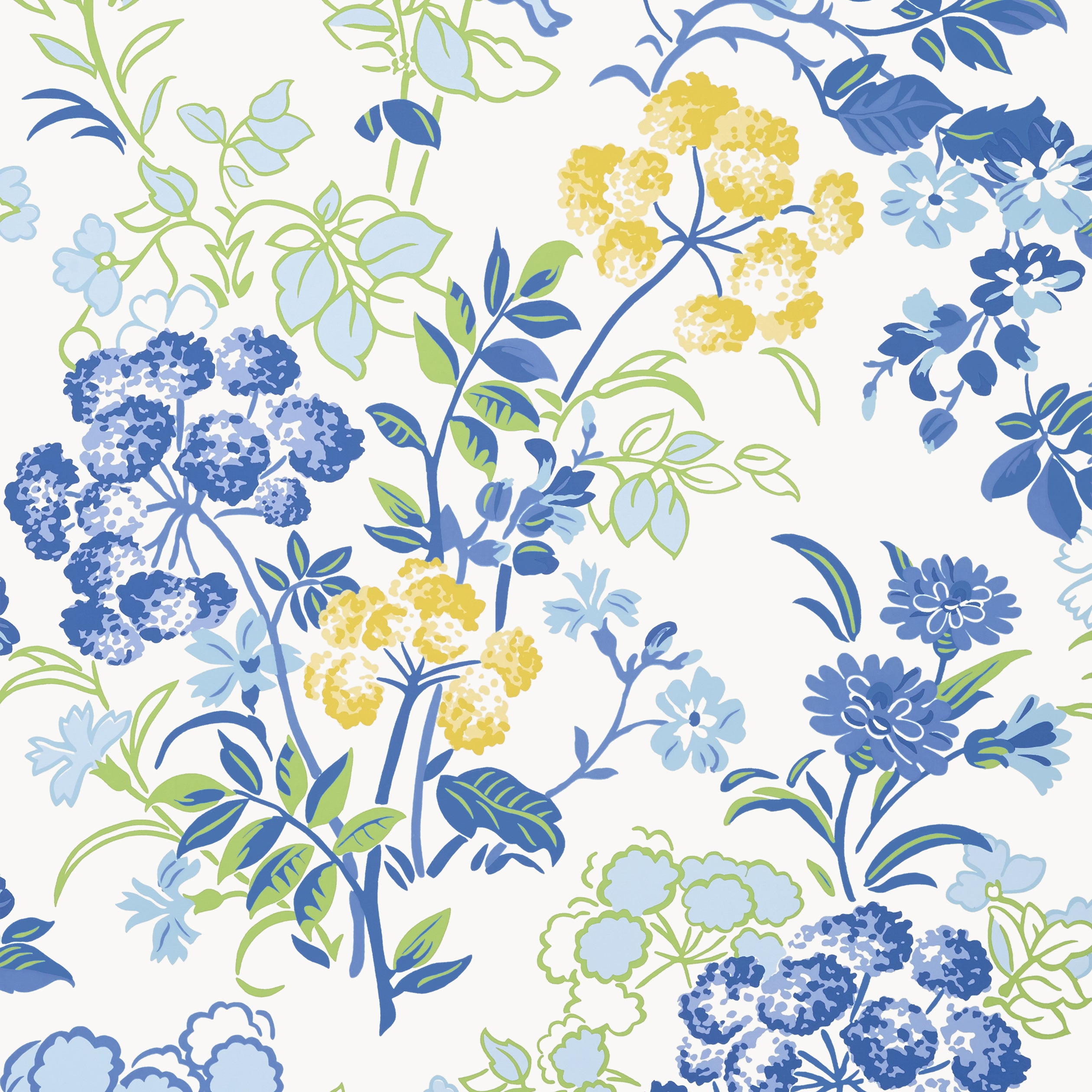 Thibaut Spring Garden Behang T14336 - Blue and White