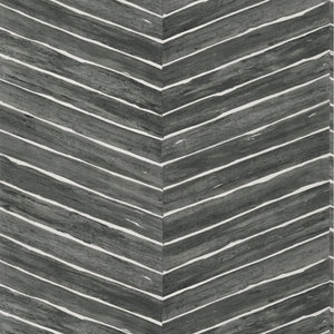 Thibaut Wood Herringbone Behang T14574 - Charcoal