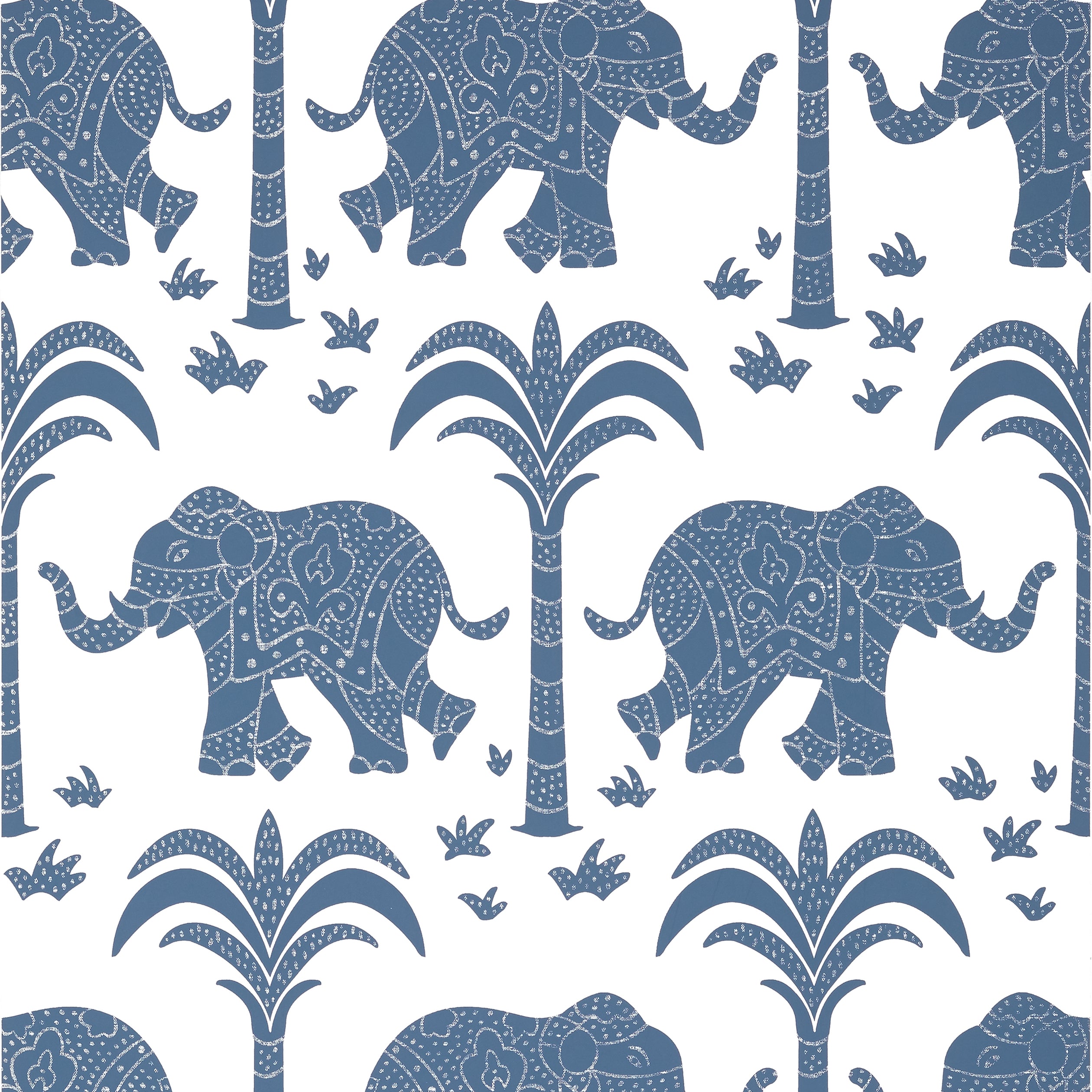 Thibaut Elephant Behang T16200 - Navy