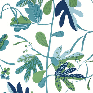 Thibaut Matisse Leaf Behang T16209 - Green and Blue