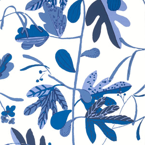 Thibaut Matisse Leaf Behang T16211 - Blue and White