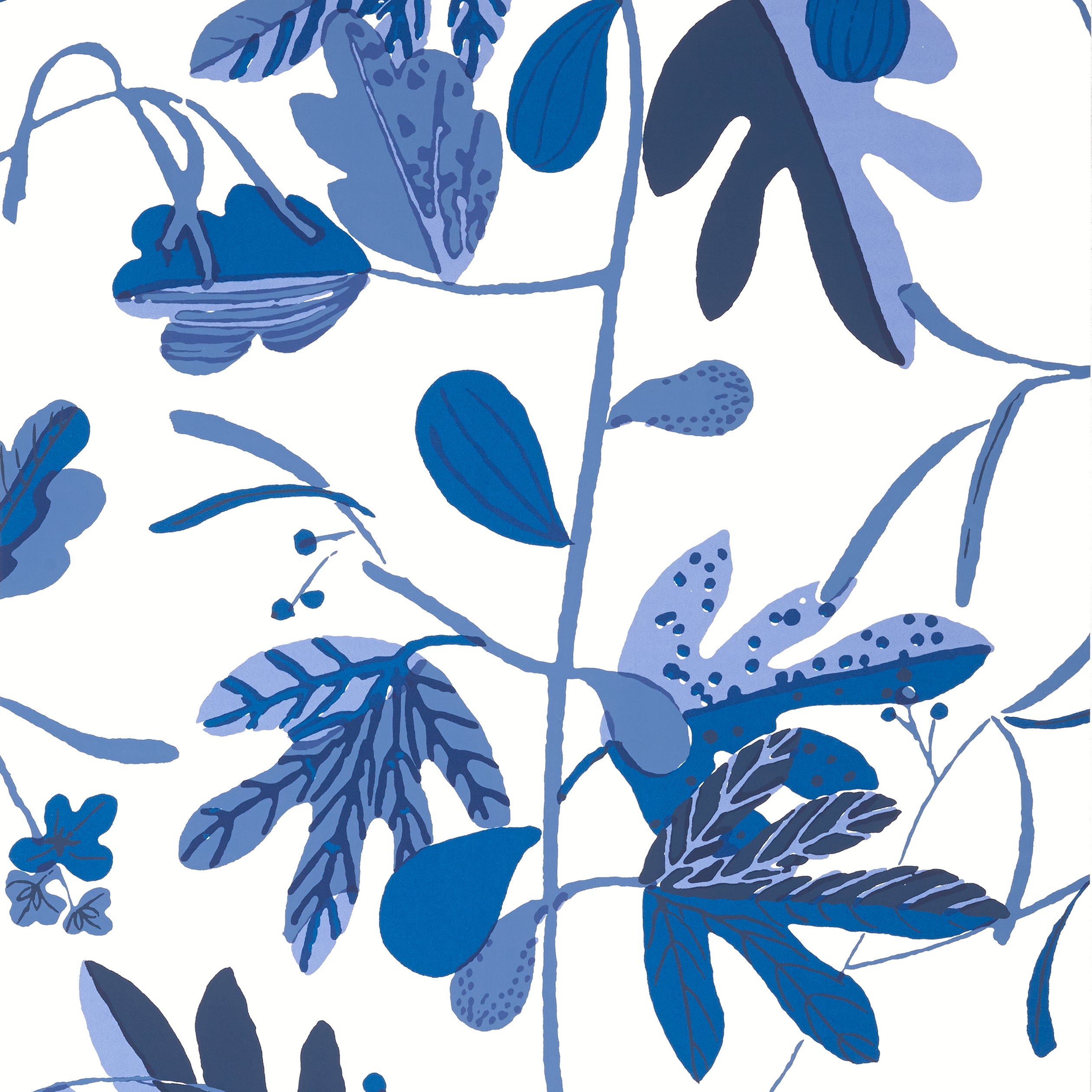 Thibaut Matisse Leaf Behang T16211 - Blue and White