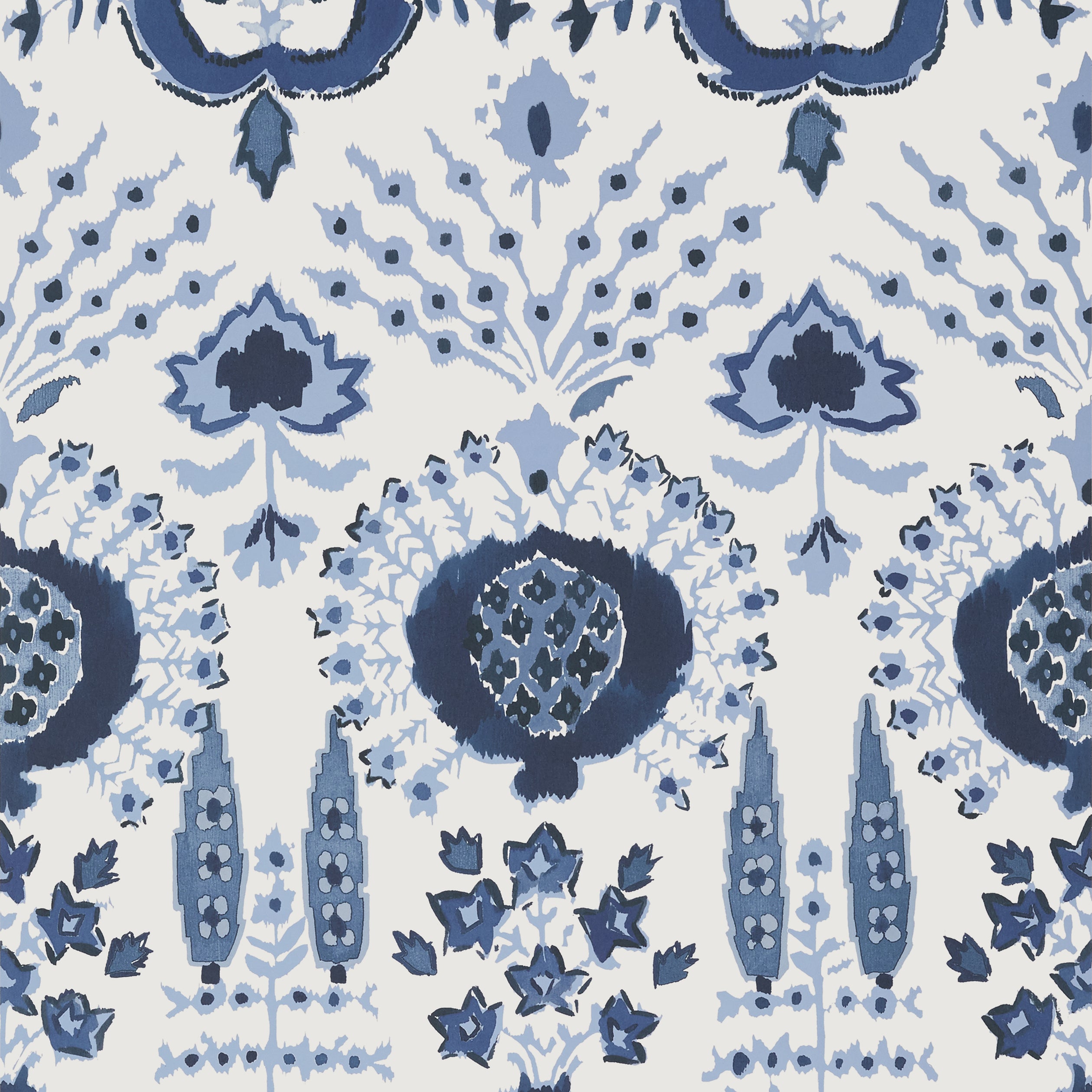 Thibaut Mendoza Suzani Behang T16239 - Blue and White