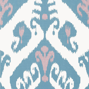 Thibaut Indies Ikat Behang T16249 - Lavender and French Blue