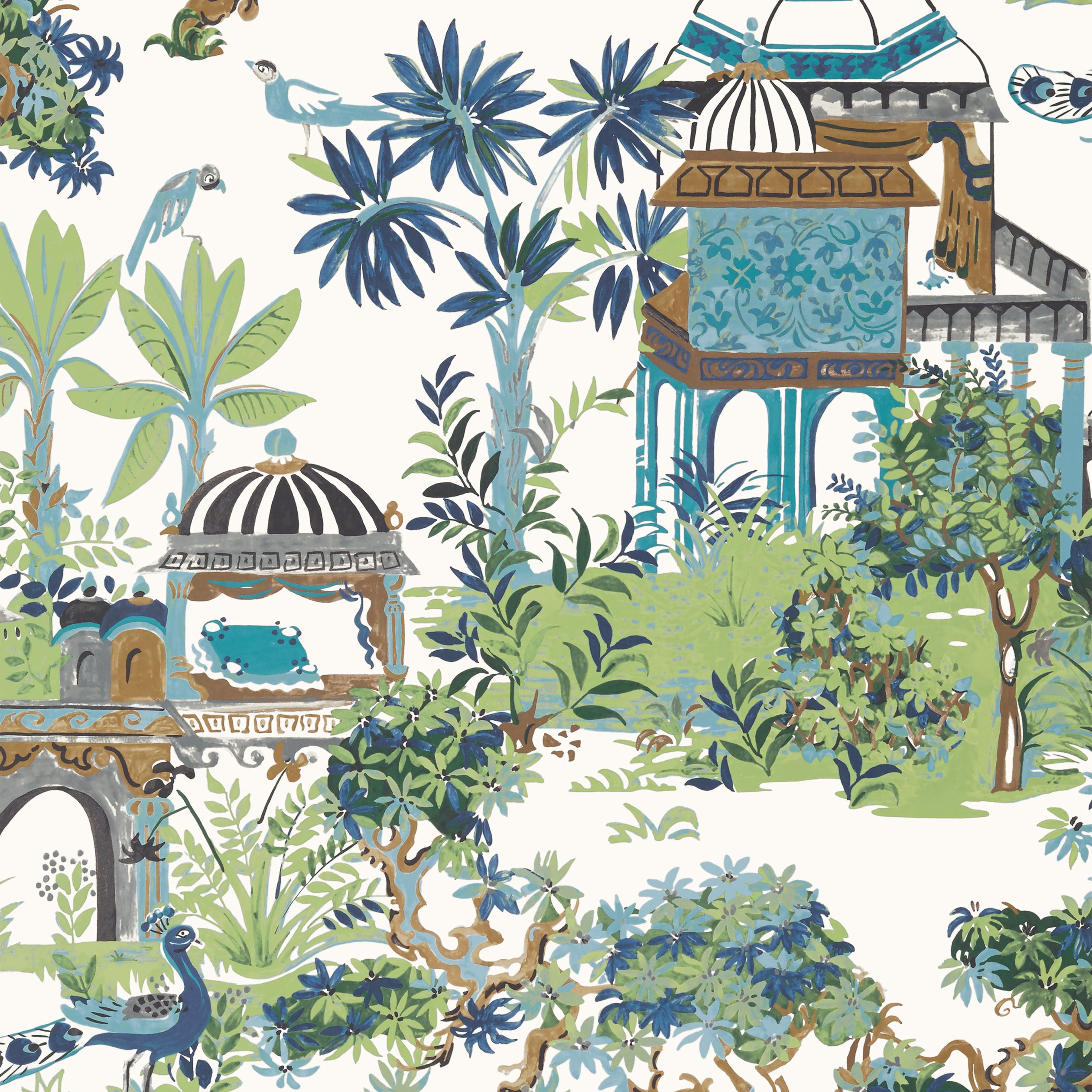 Thibaut Mystic Garden Behang T20820 - Blue and Green