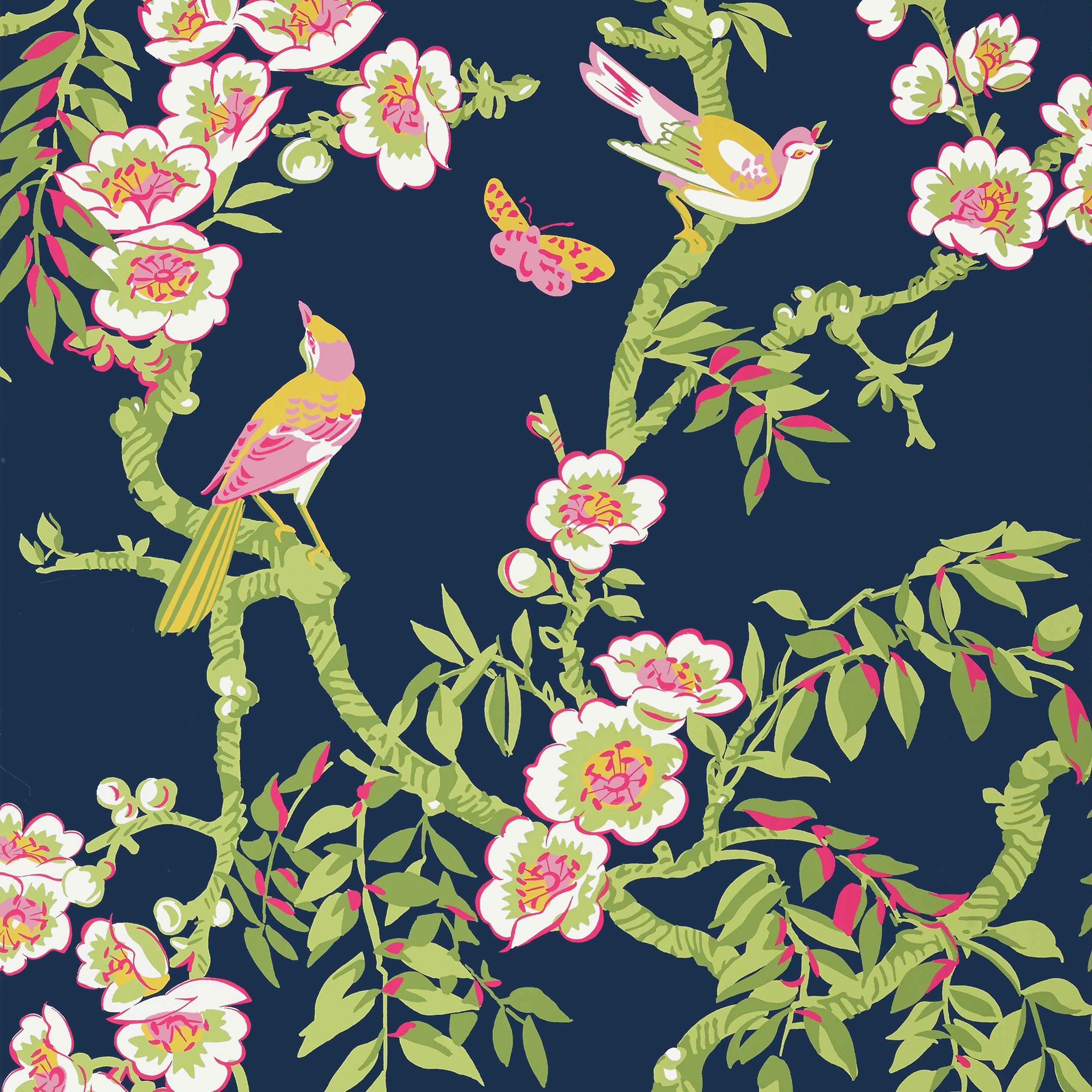 Thibaut Yukio Behang T20846 - Navy and Pink