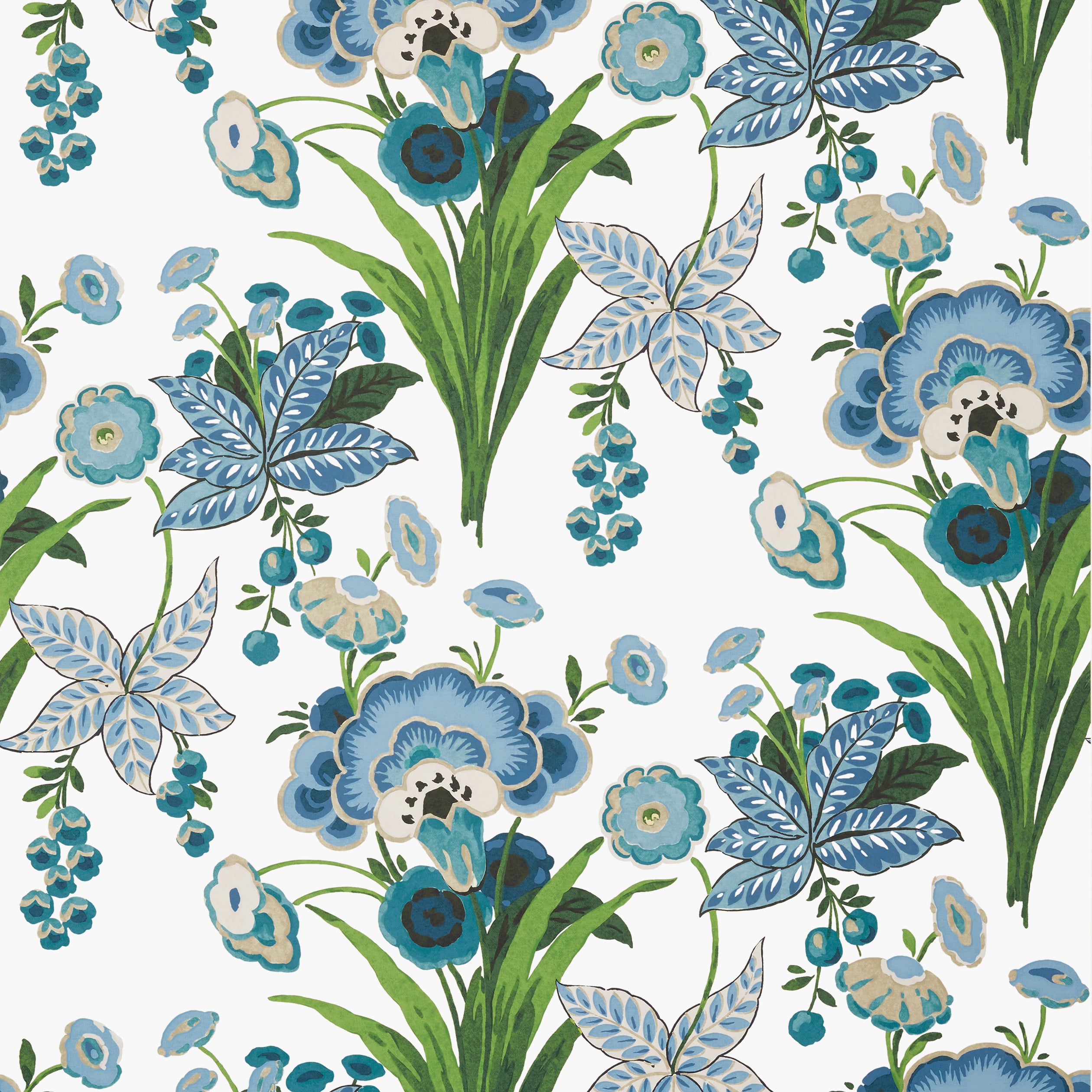 Thibaut Pasadena Behang T20851 - Blue and Green