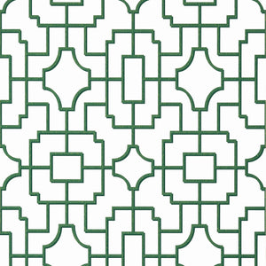 Thibaut Fretwork Behang T20868 - Green