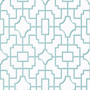 Thibaut Fretwork Behang T20869 - Spa Blue