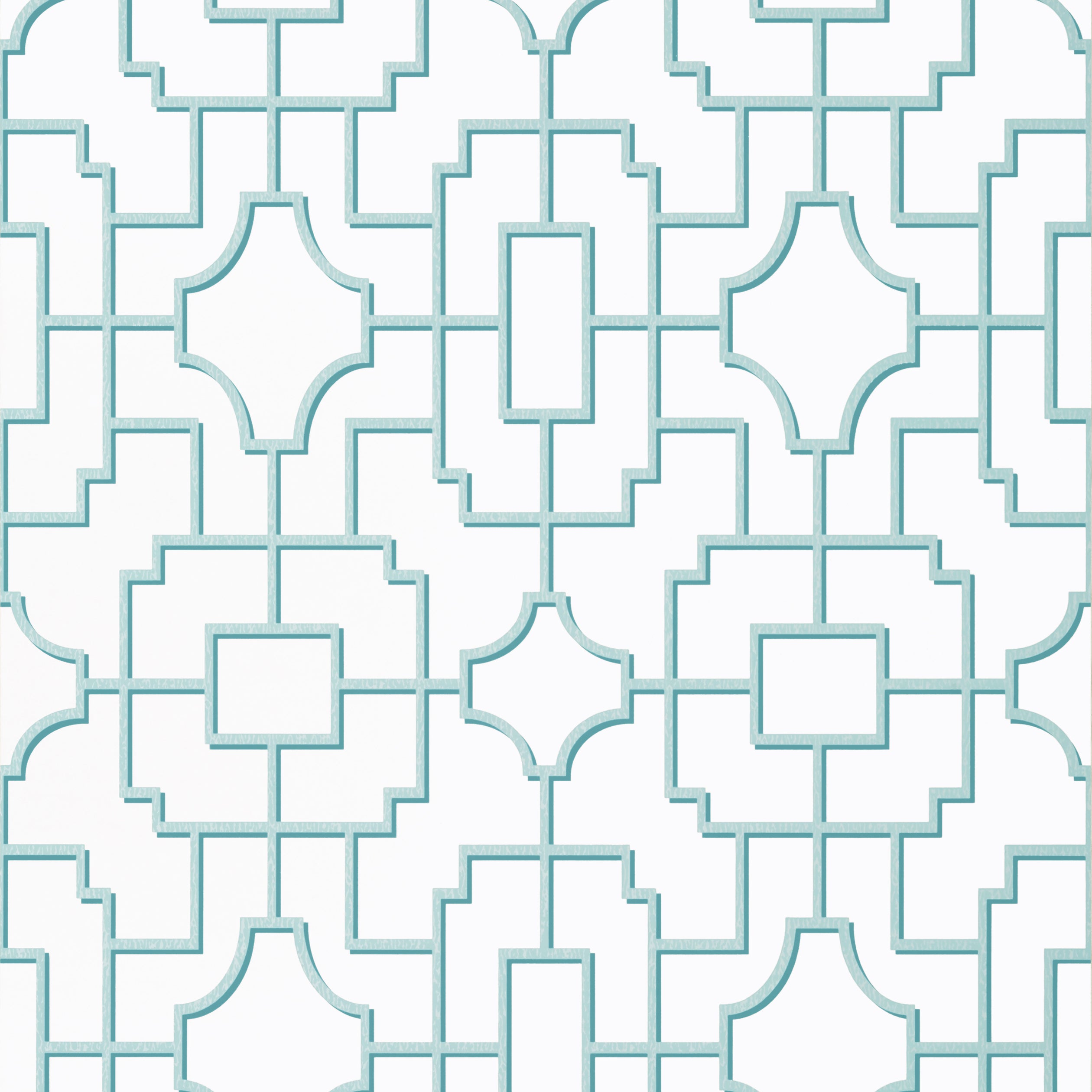 Thibaut Fretwork Behang T20869 - Spa Blue