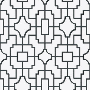 Thibaut Fretwork Behang T20871 - Black