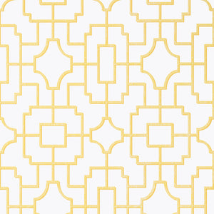 Thibaut Fretwork Behang T20873 - Yellow