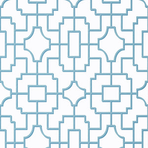 Thibaut Fretwork Behang T20875 - Light Blue