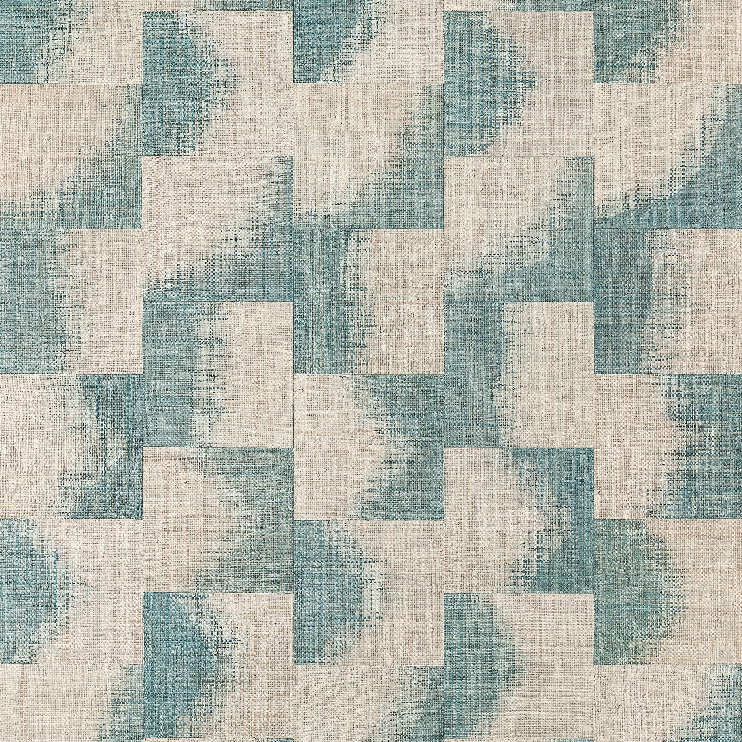 Thibaut Raffia Squares Behang T24429 - Mineral