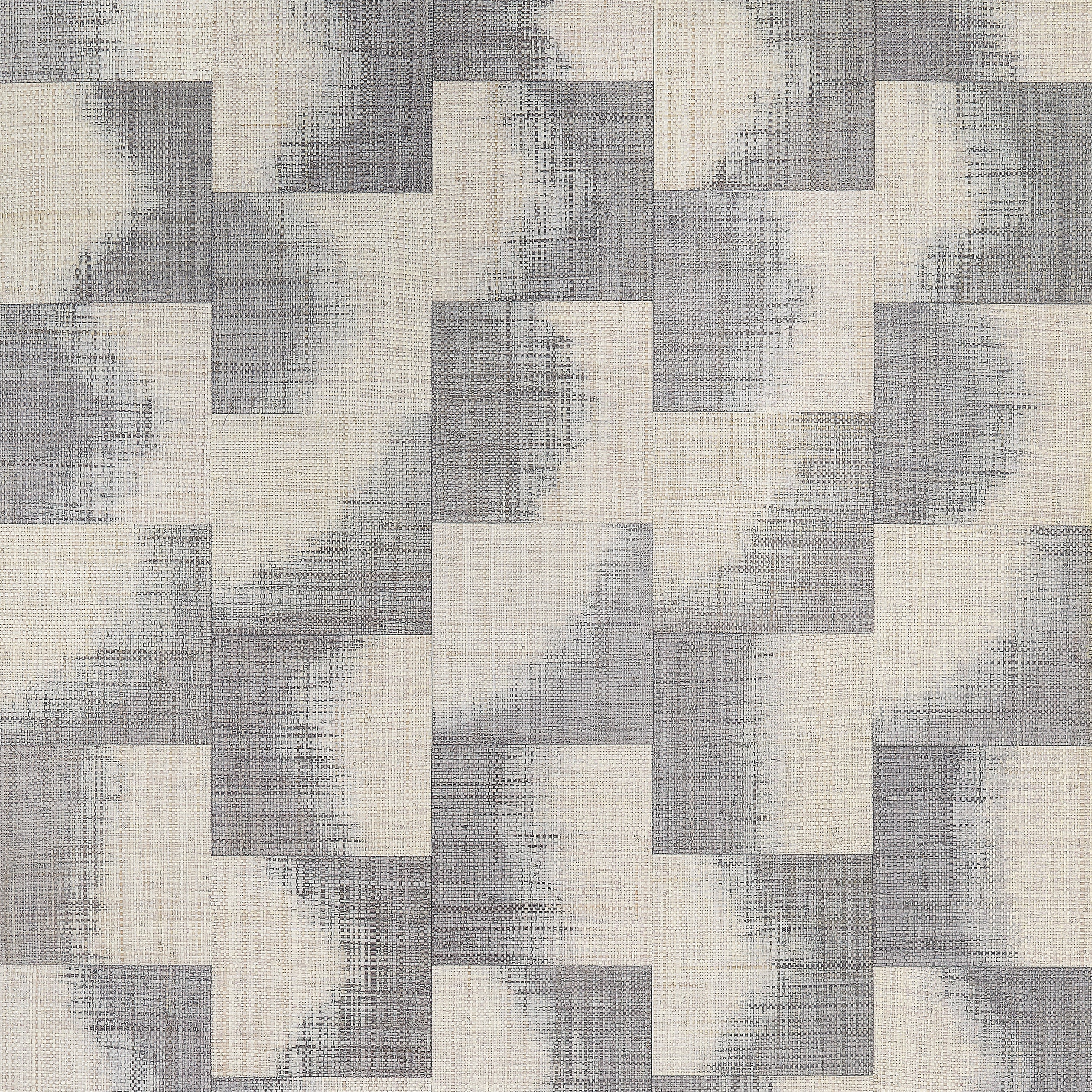 Thibaut Raffia Squares Behang T24430 - Graphite
