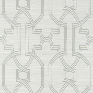 Thibaut Promenade Behang T276 - Grey on Metallic Silver
