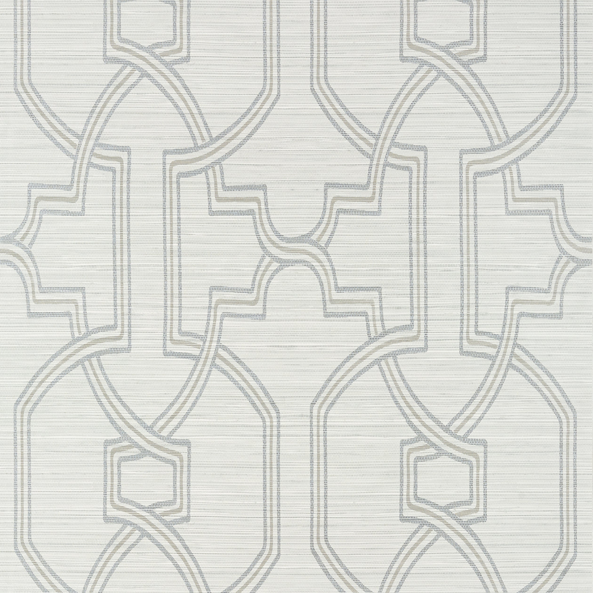 Thibaut Promenade Behang T276 - Grey on Metallic Silver