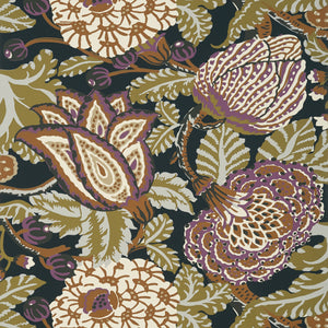 Thibaut Mitford Behang T2942 - Black and Plum