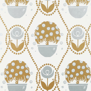 Thibaut Rene Behang T2959 - Metallic Gold and Silver