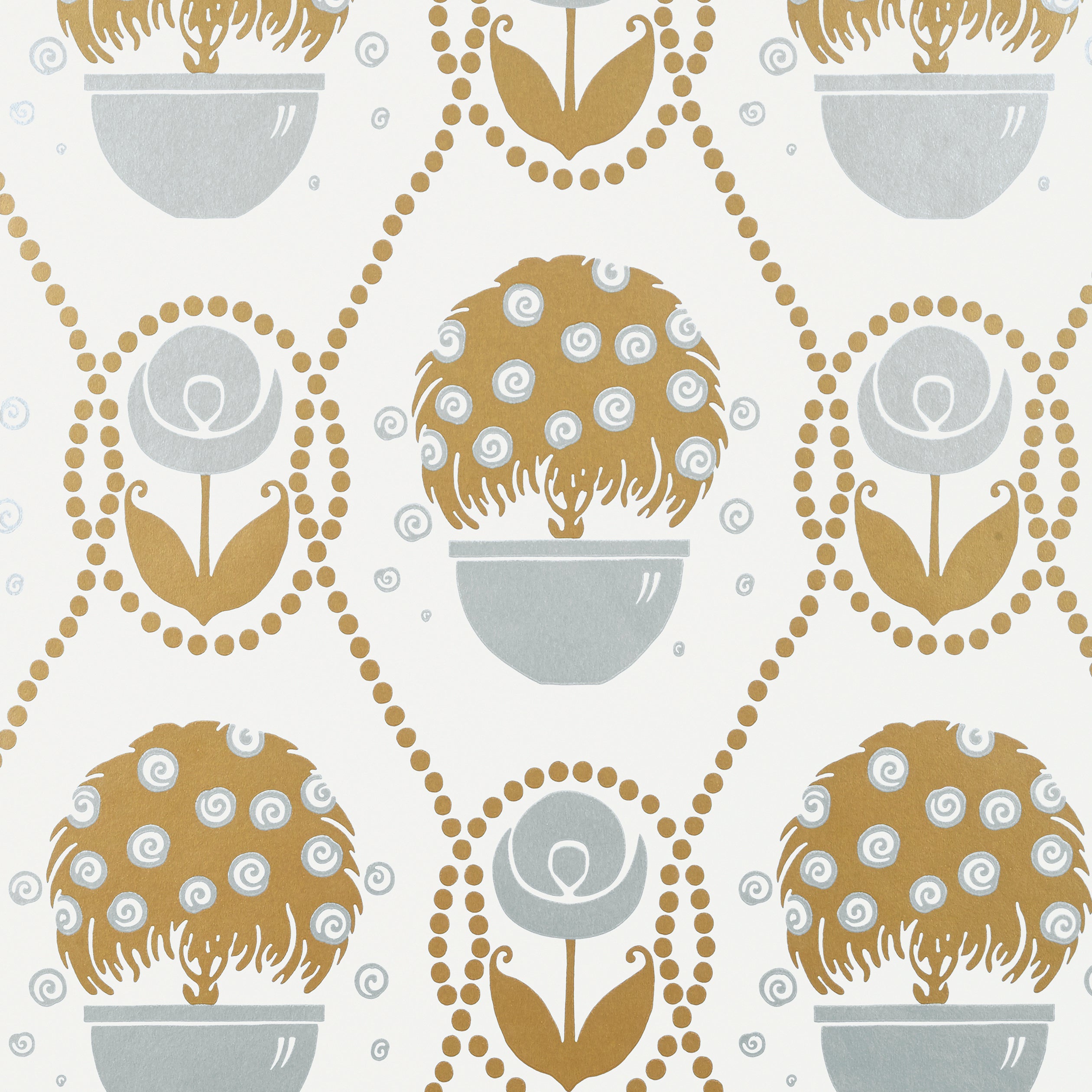 Thibaut Rene Behang T2959 - Metallic Gold and Silver