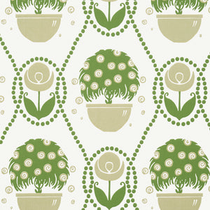 Thibaut Rene Behang T2960 - Green and Beige