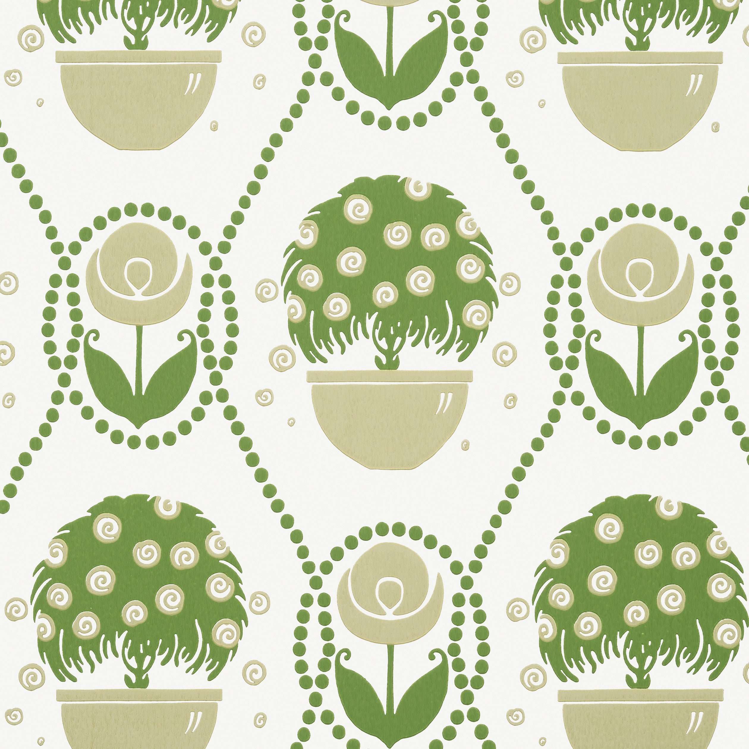 Thibaut Rene Behang T2960 - Green and Beige