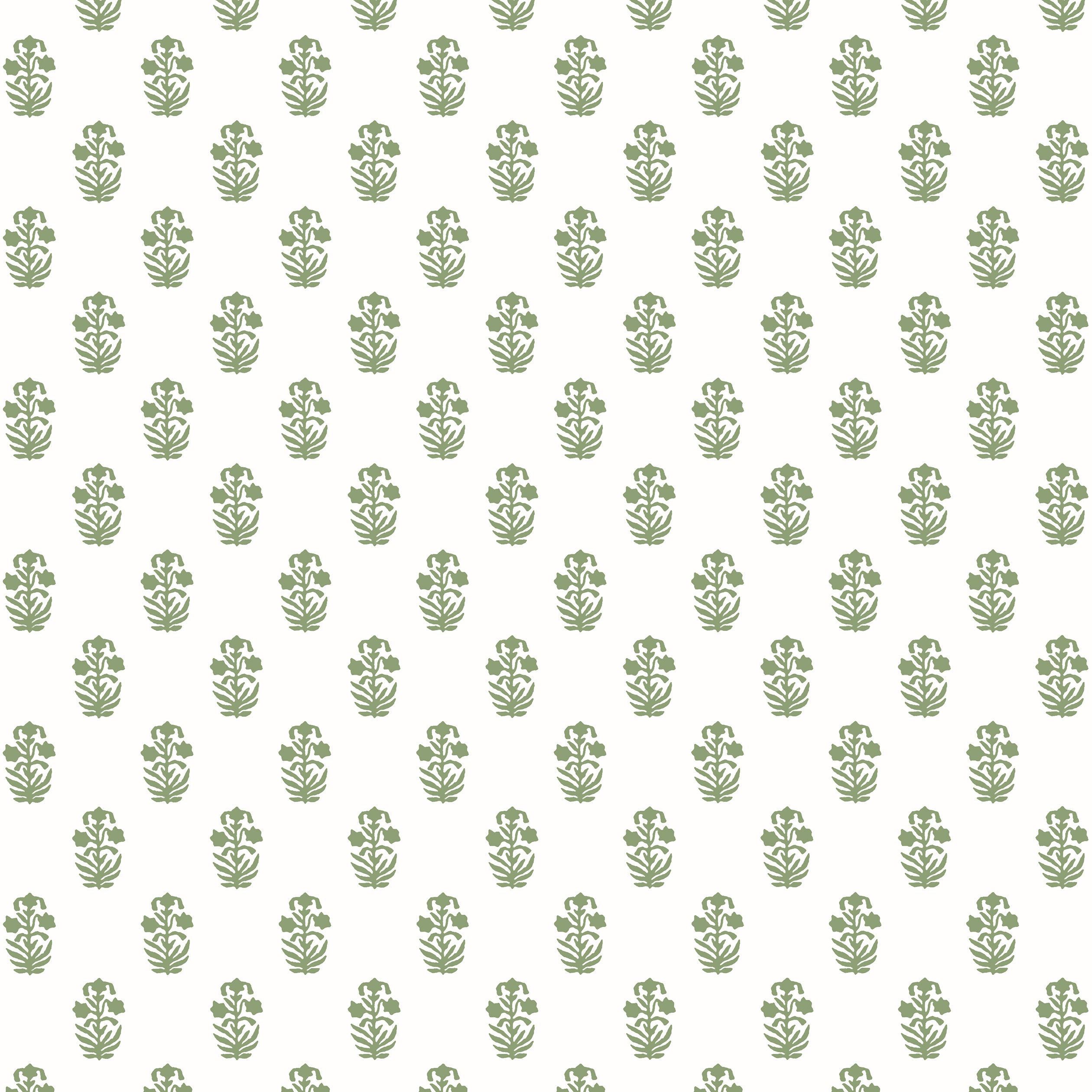 Thibaut Corwin Behang T36402 - Green on White