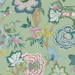 Thibaut Indienne Jacobean Behang T36416 - Green