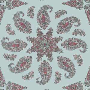 Thibaut East India Behang T36431 - Raspberry and Teal