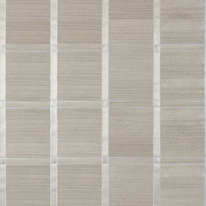 Thibaut Wood Panel Behang T41003 - Taupe and Metallic Silver