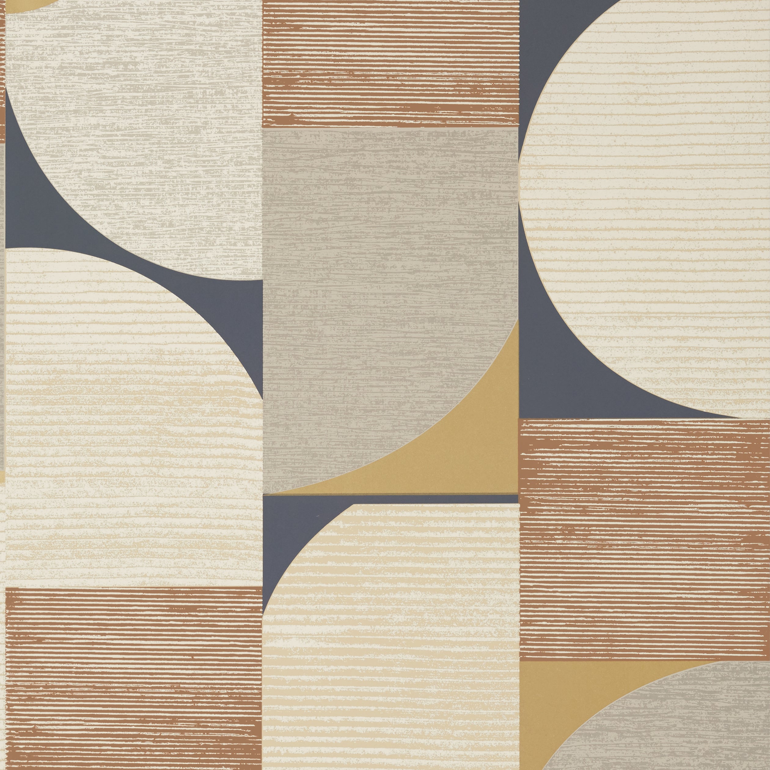 Thibaut Saturn Behang T41027 - Metallic Copper and Black