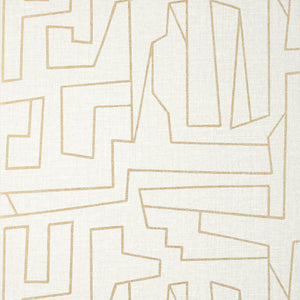 Thibaut Matrix Behang T41029 - Metallic Gold on Beige