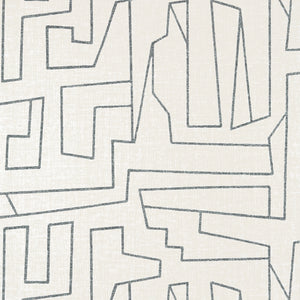 Thibaut Matrix Behang T41030 - Black on Beige