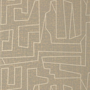 Thibaut Matrix Behang T41034 - Metallic Gold and Grey