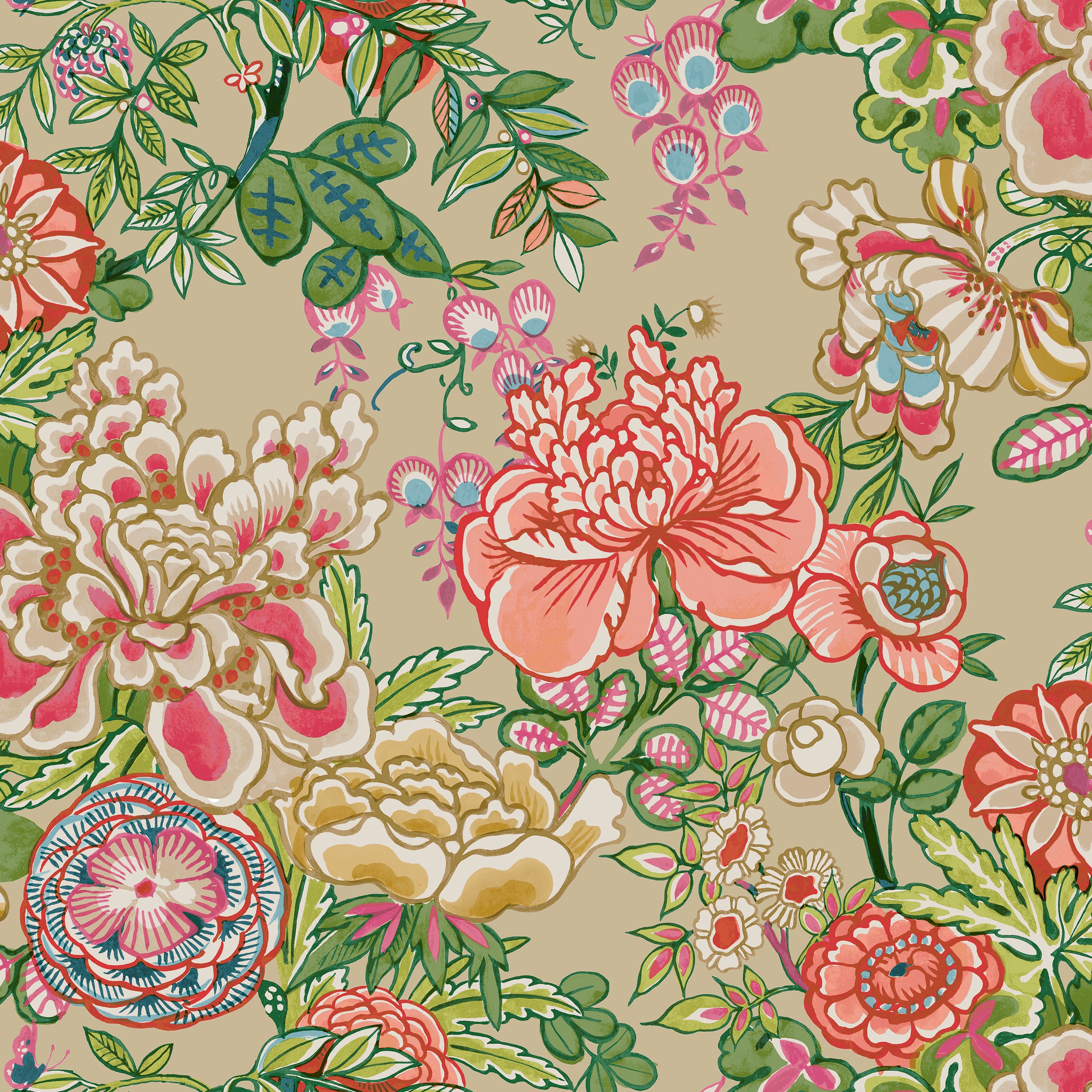 Thibaut Peony Garden Behang T42019 - Beige