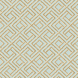Thibaut French Lattice Behang T42046 - Blue and Beige