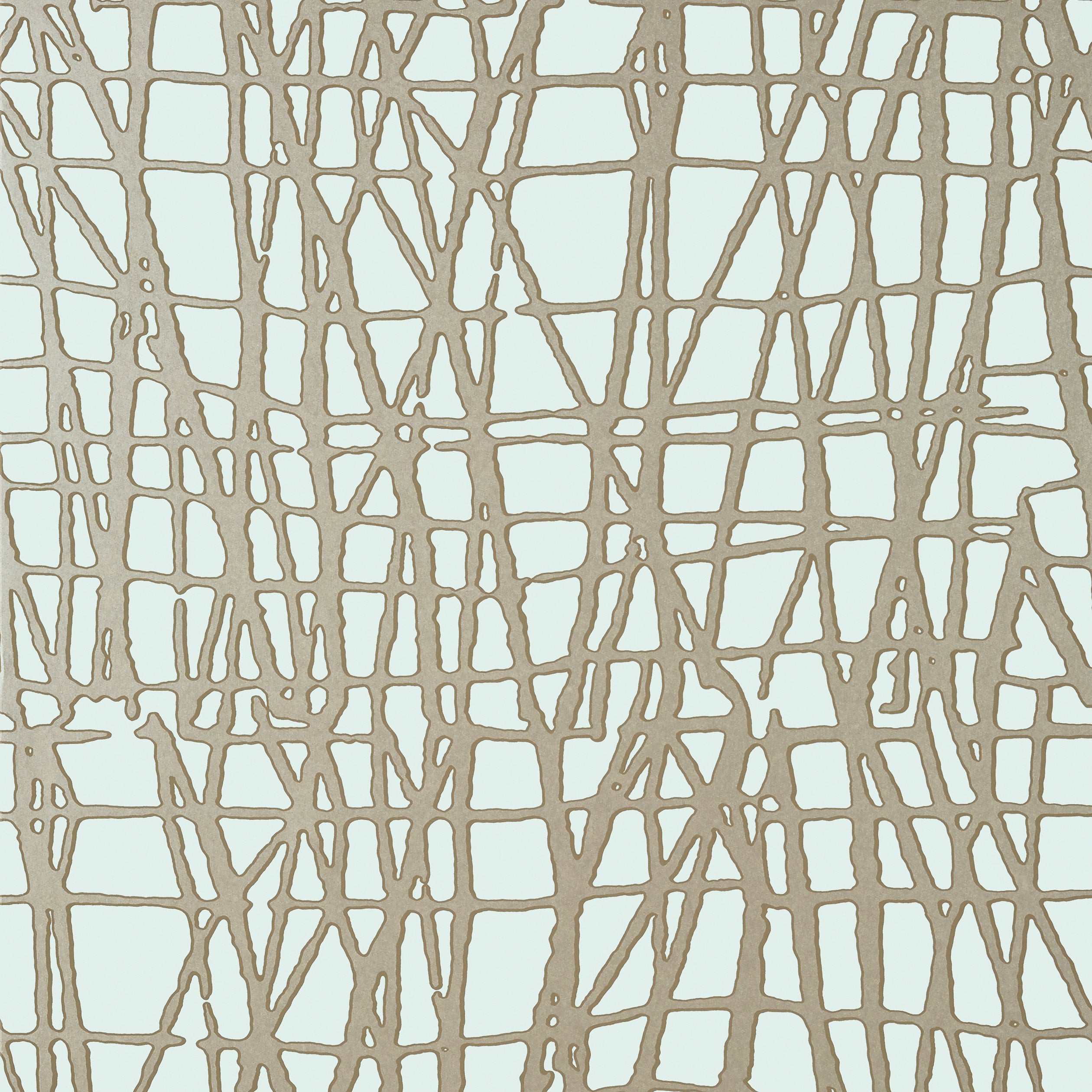 Thibaut Mori Behang T452 - Metallic Pewter on Soft Blue