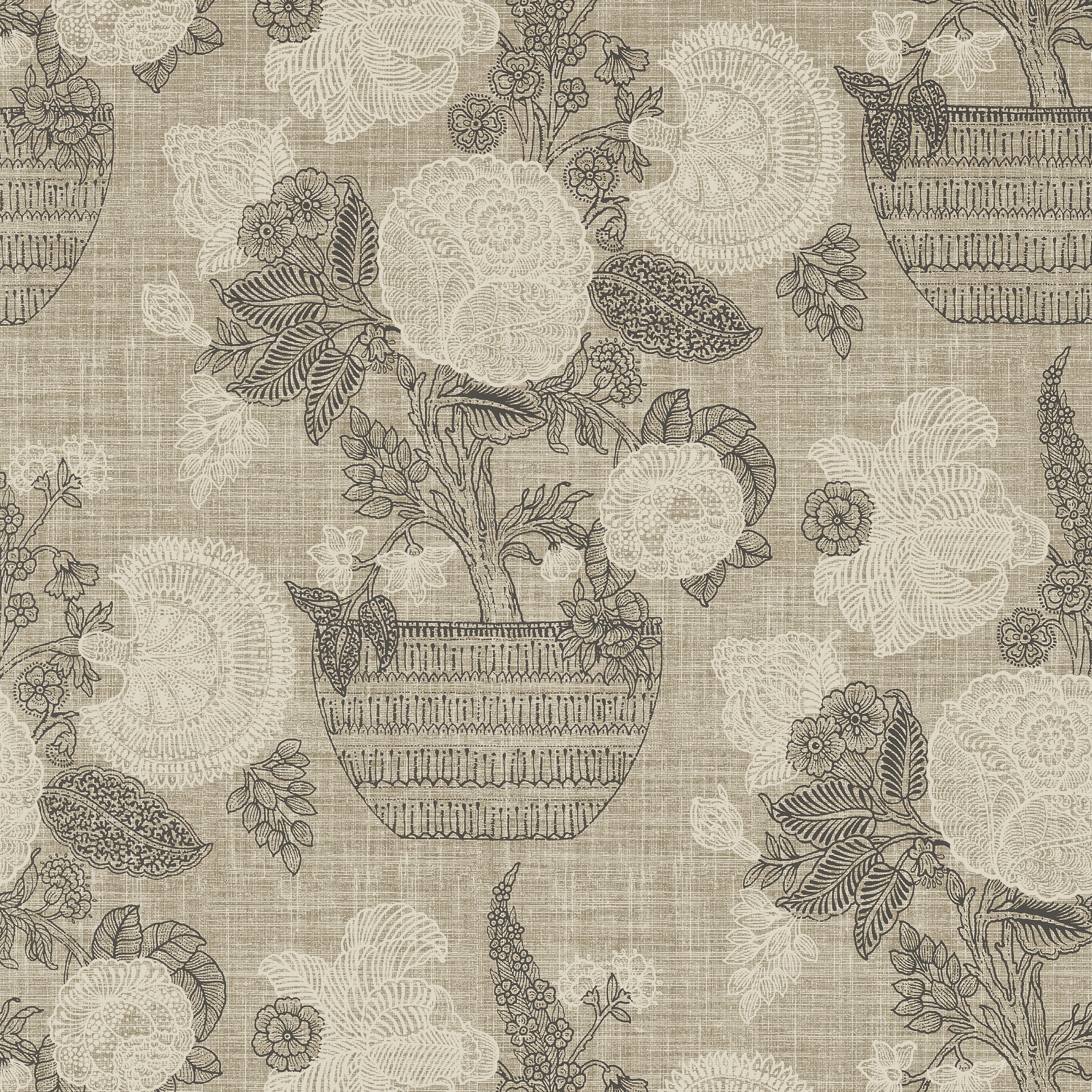 Thibaut Tullamore Behang T72593 - Black and Beige