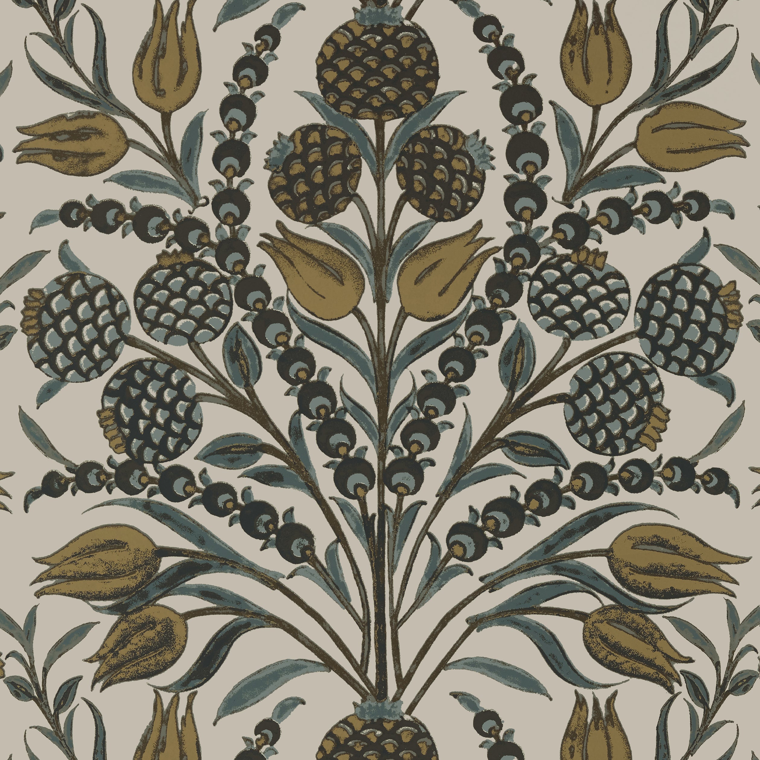 Thibaut Corneila Behang T72604 - Grey and Gold