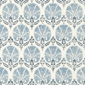Thibaut Turkish Damask Behang T72611 - Blue and White