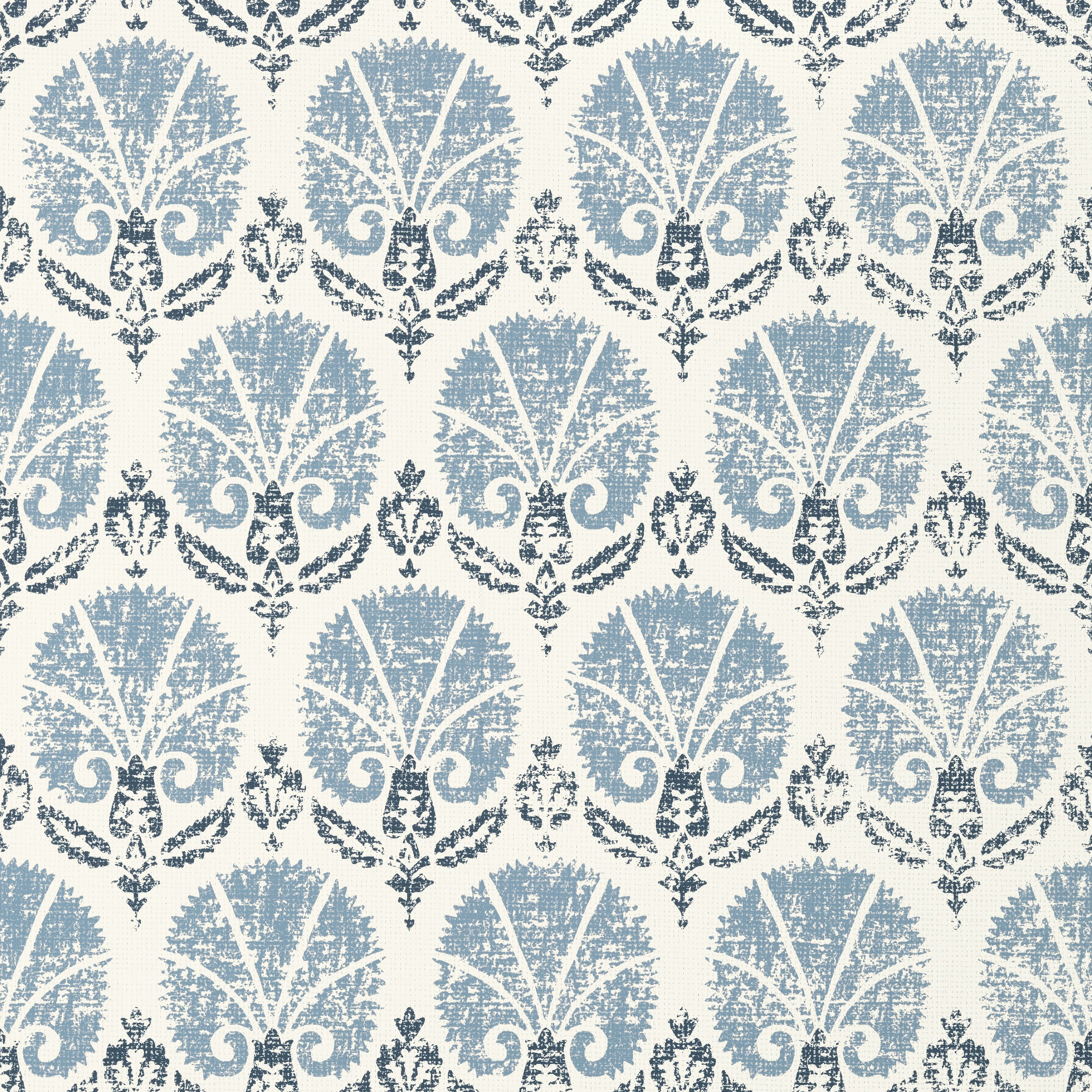 Thibaut Turkish Damask Behang T72611 - Blue and White