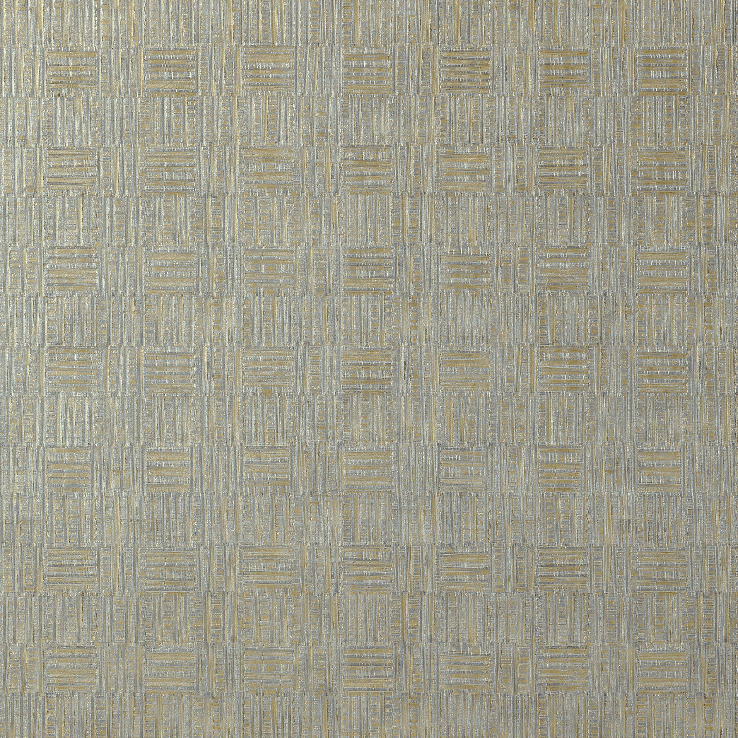 Thibaut Tunica Basket Behang T75085 - Grey With Metallic Gold