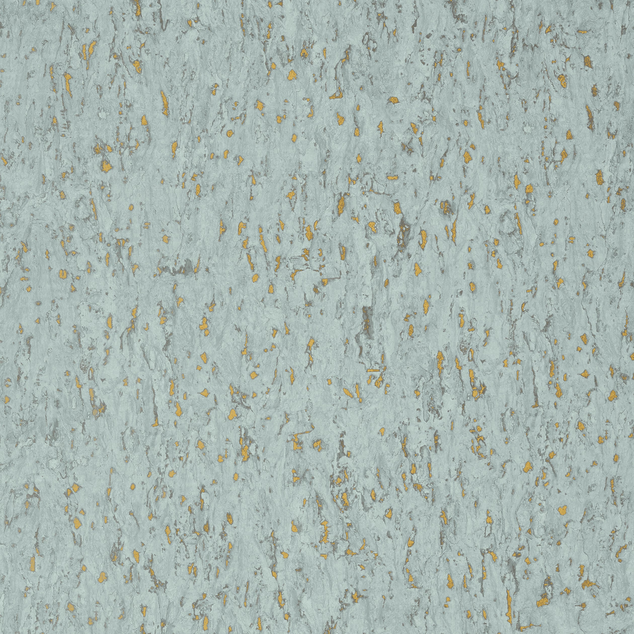 Thibaut Montado Cork Behang T75107 - Aqua on Metallic Gold